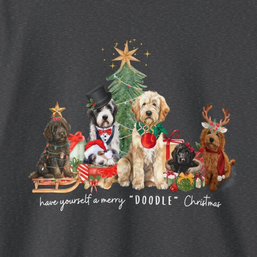 Doodle Dogs Christmas Sweatshirt - Doodle Dog Mom Gift, Bernedoodle, Goldendoodle, Labradoodle, Aussiedoodle, Sheepadoodle, Cockap