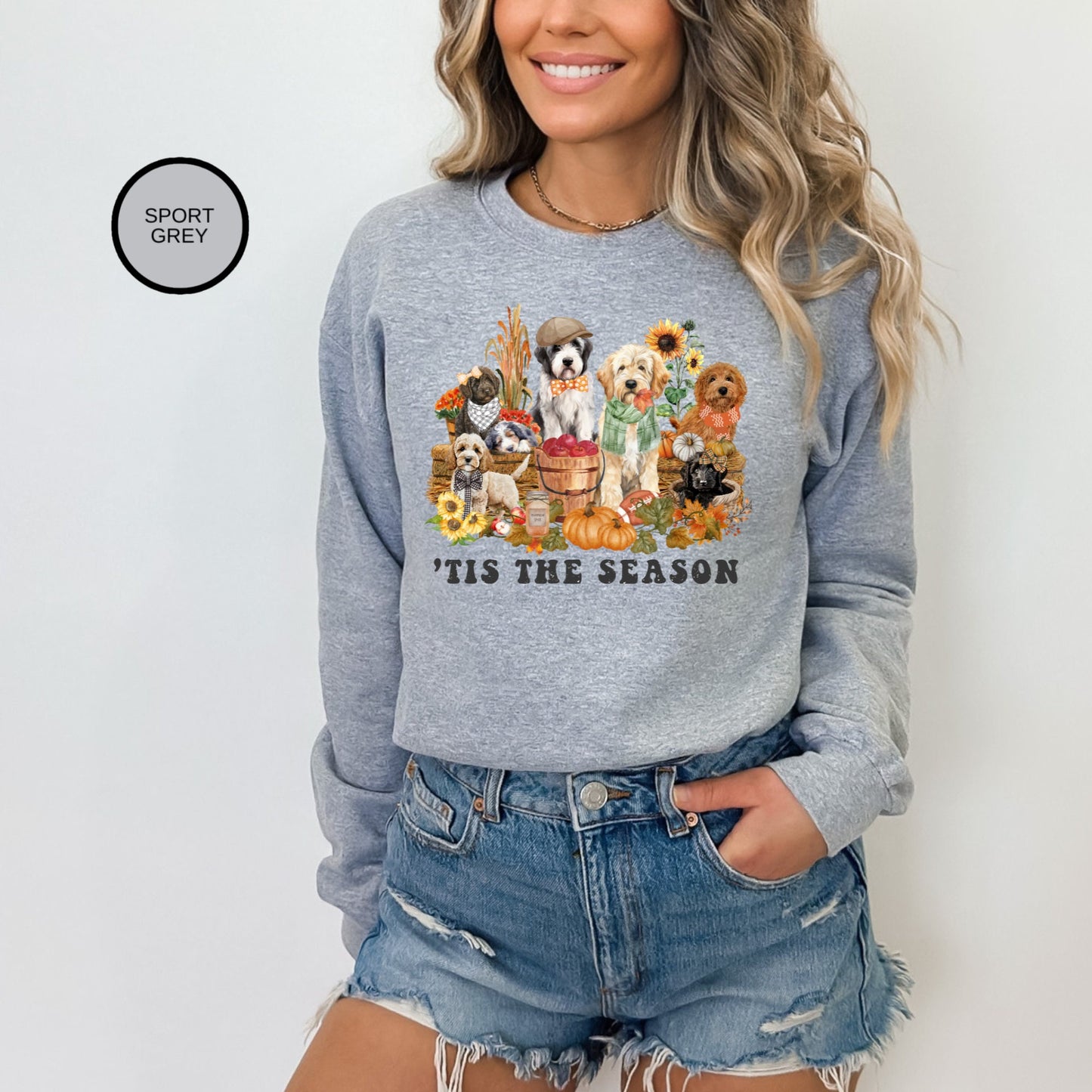 Fall Pumpkin Doodle Dogs Sweatshirt - Pumpkin Spice, Doodle Dog Lover Groomer, Dog Mom, Goldendoodle, Cockapoo, Bernedoodle & More