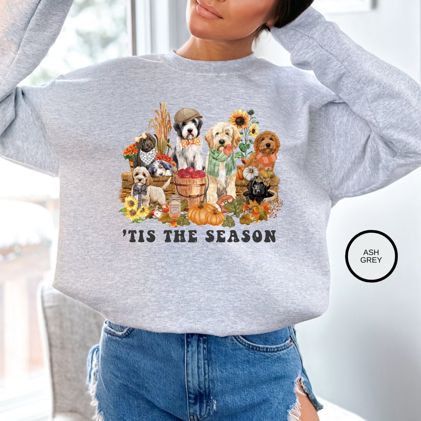 Fall Pumpkin Doodle Dogs Sweatshirt - Pumpkin Spice, Doodle Dog Lover Groomer, Dog Mom, Goldendoodle, Cockapoo, Bernedoodle & More