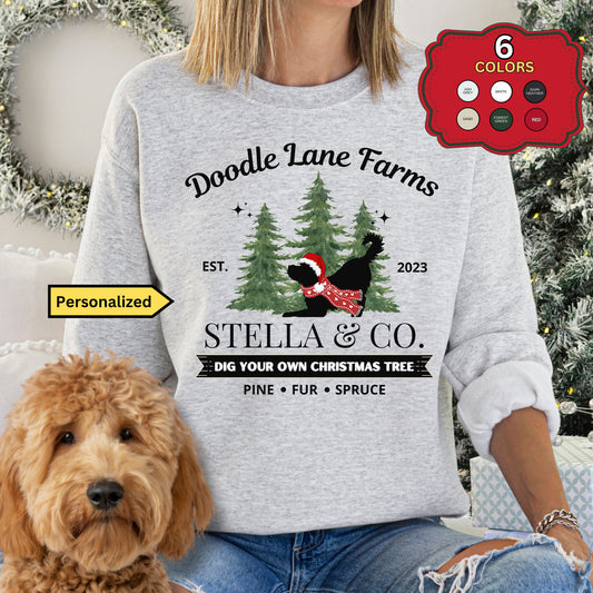 Personalized Doodle Dog Christmas Sweatshirt - Goldendoodle, Labradoodle, Bernedoodle, Aussiedoodle, Sheepadoodle Etc, Doodle Mom