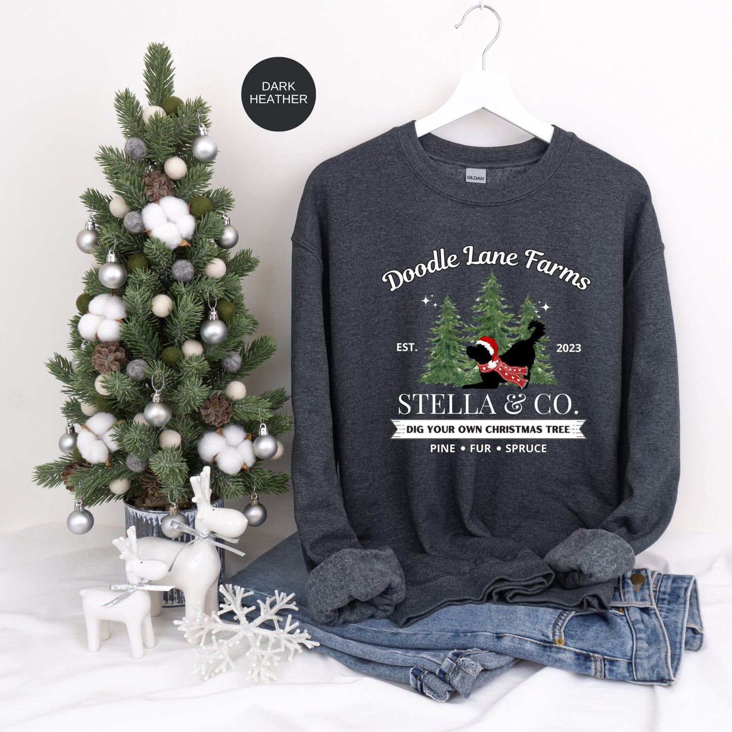 Personalized Doodle Dog Christmas Sweatshirt - Goldendoodle, Labradoodle, Bernedoodle, Aussiedoodle, Sheepadoodle Etc, Doodle Mom