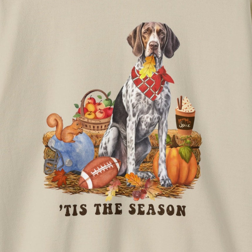 German Shorthaired Pointer Fall Pumpkin Dog Sweatshirt - Pumpkin Spice Tee, Halloween -Football Season, Dog Lover Groomer, Gsp Mom