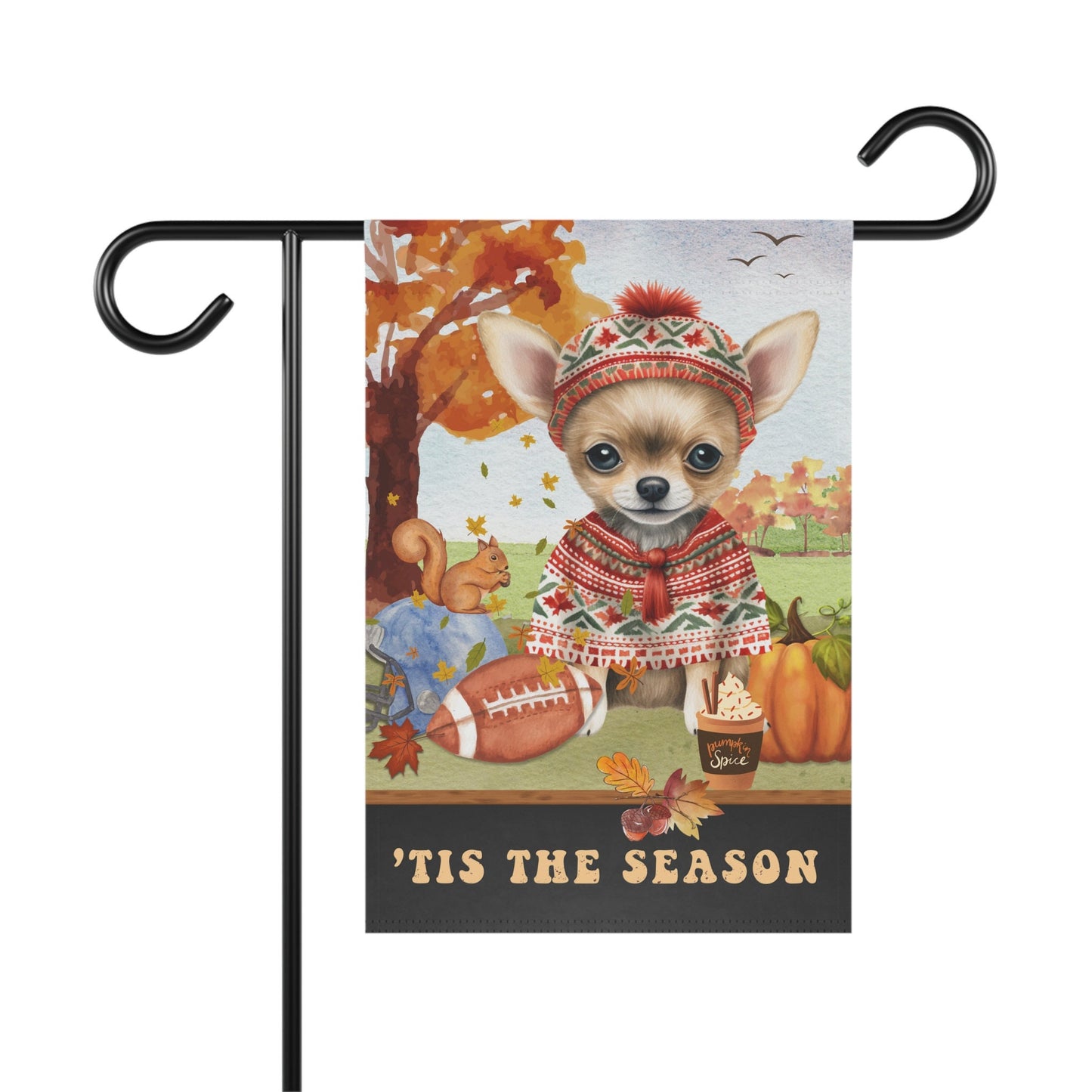 Personalized Chihuahua Dog Fall Garden Flag - Football, Pumpkin Spice, Chihuahua Flag, Chihuahua Dog Mom Autumn Gift