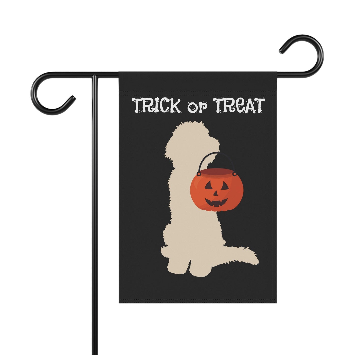 Doodle Dog Fall/Halloween Garden - House Flag, Light Silhouette Goldendoodle, Bernedoodle, Labradoodle, Aussiedoodle