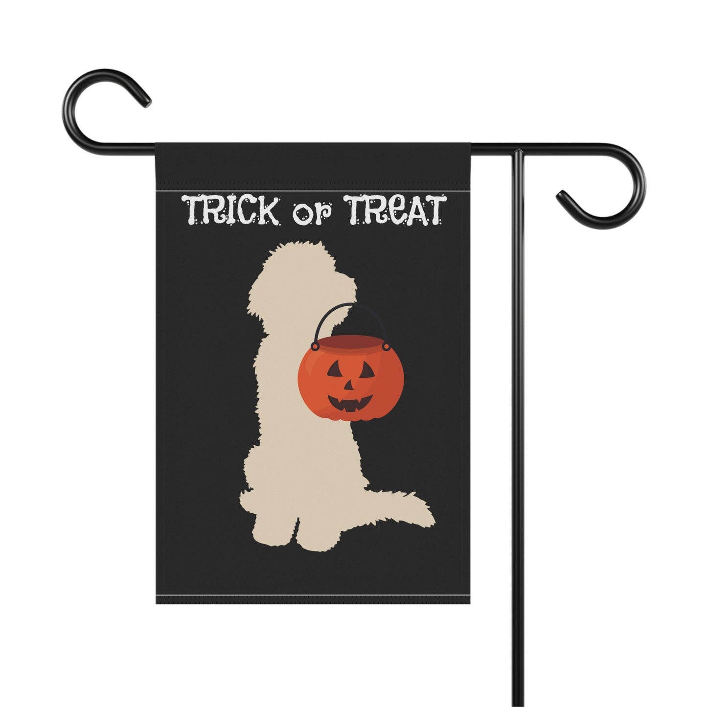 Doodle Dog Fall/Halloween Garden - House Flag, Light Silhouette Goldendoodle, Bernedoodle, Labradoodle, Aussiedoodle