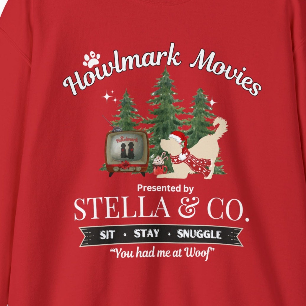 Personalized Doodle Dog Christmas Sweatshirt - Light Colored Goldendoodle, Bernedoodle Labradoodle, Aussiedoodle, Etc. Funny Dog M