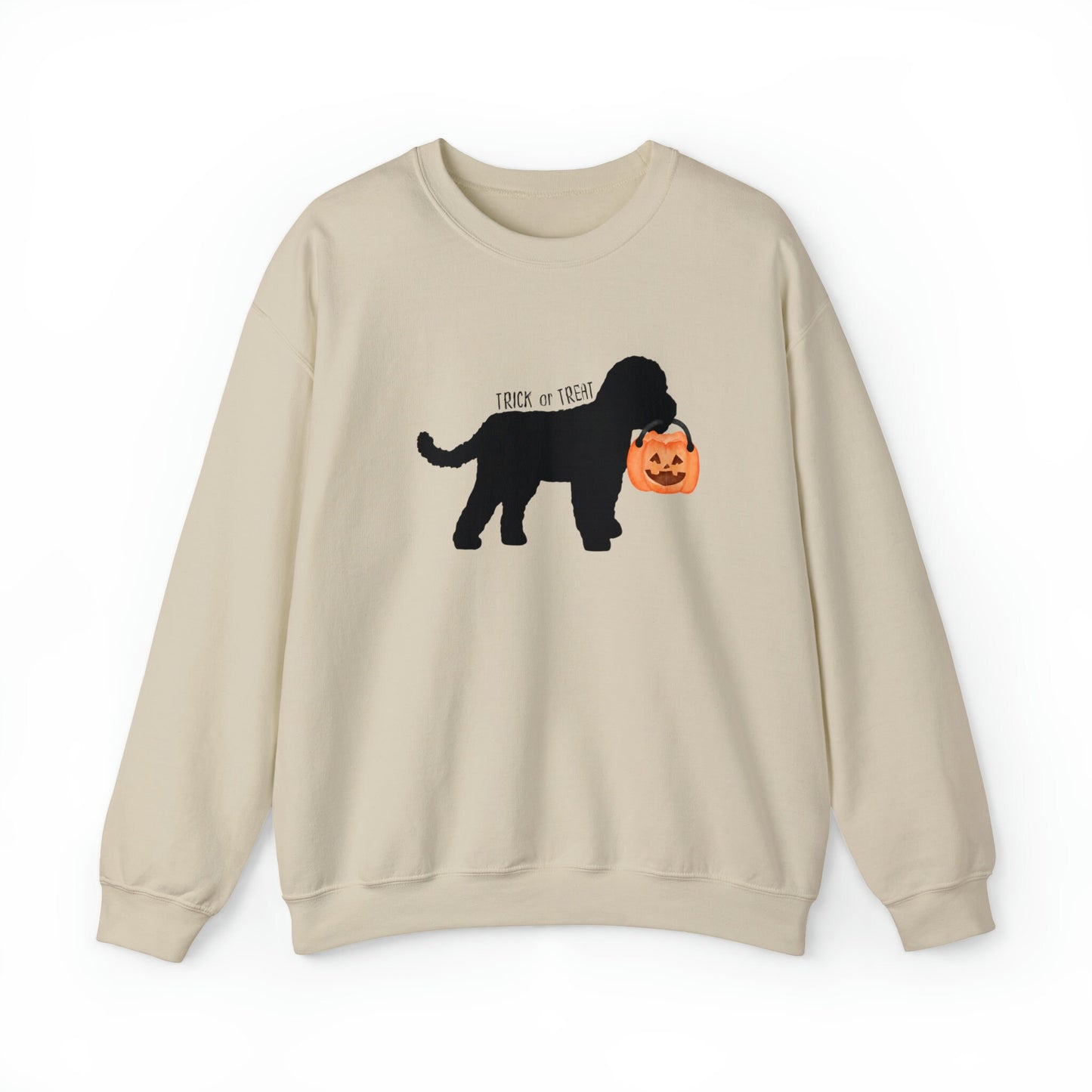 Mini Doodle - Cockapoo, Cavapoo Halloween Dog Lover Sweatshirt, Doodle Mom Gift, Halloween Dog With Pumpkin Sweatshirt