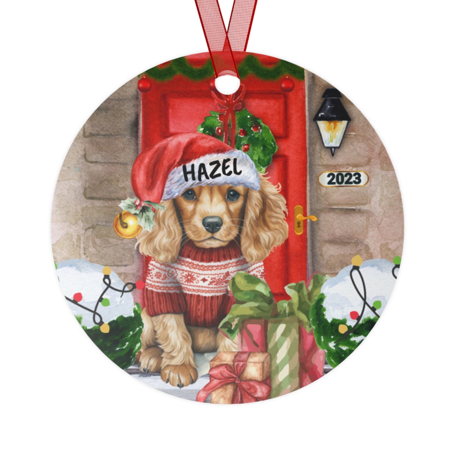 Personalized Cocker Spaniel Ornament - Custom Cocker Spaniel  Mom Gift, Cocker Spaniel Keepsake Metal Ornament