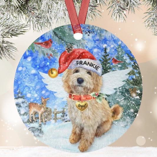 Personalized Doodle Dog Memorial Ornament - Doodle Dog Mom Dad Sympathy Gift, Christmas Dog Memorial Ornament, Light Color Doodle