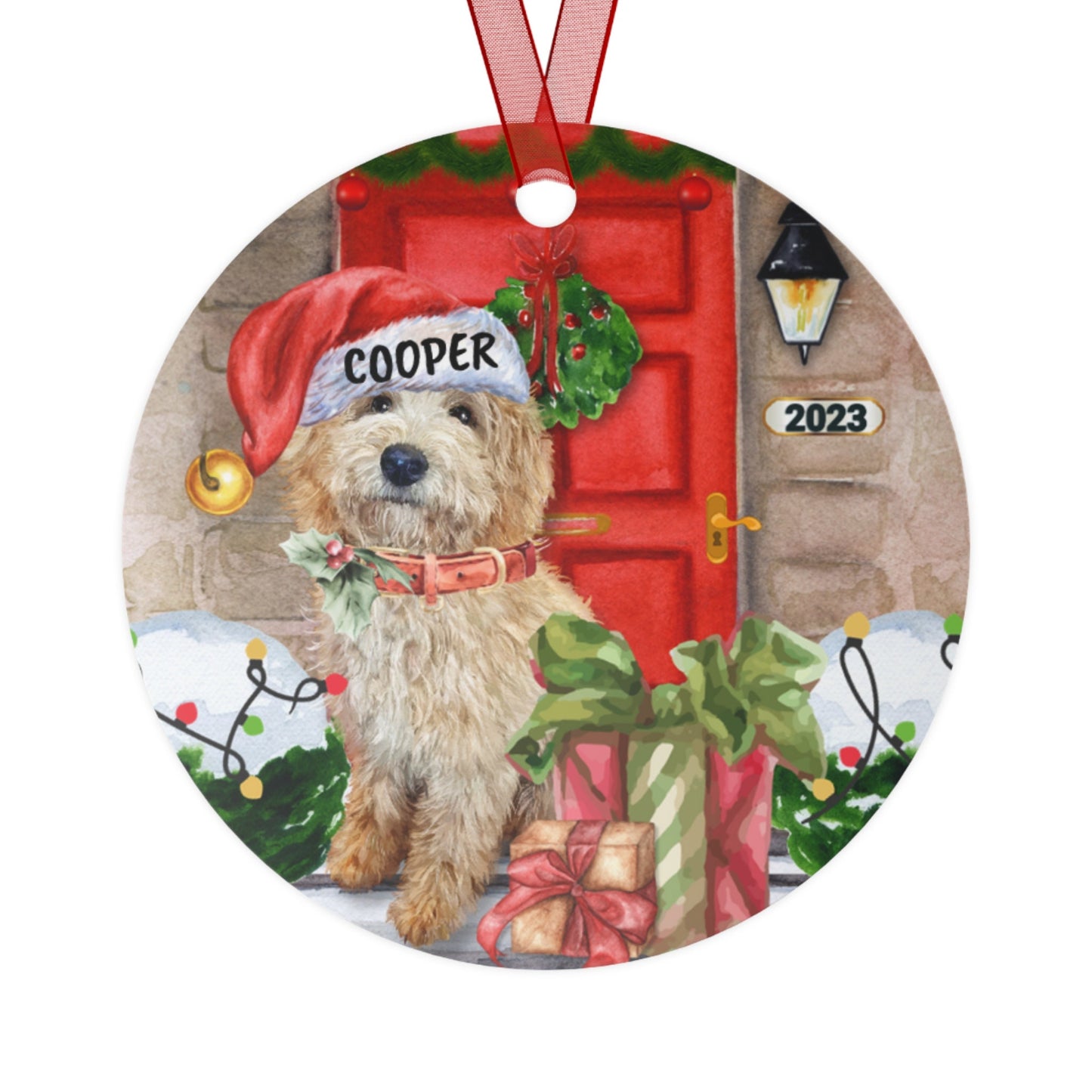 Personalized Tan Goldendoodle - Labradoodle Christmas Ornament, Doodle Dog, Cockapoo  Metal Ornament, Doodle Mom Gift