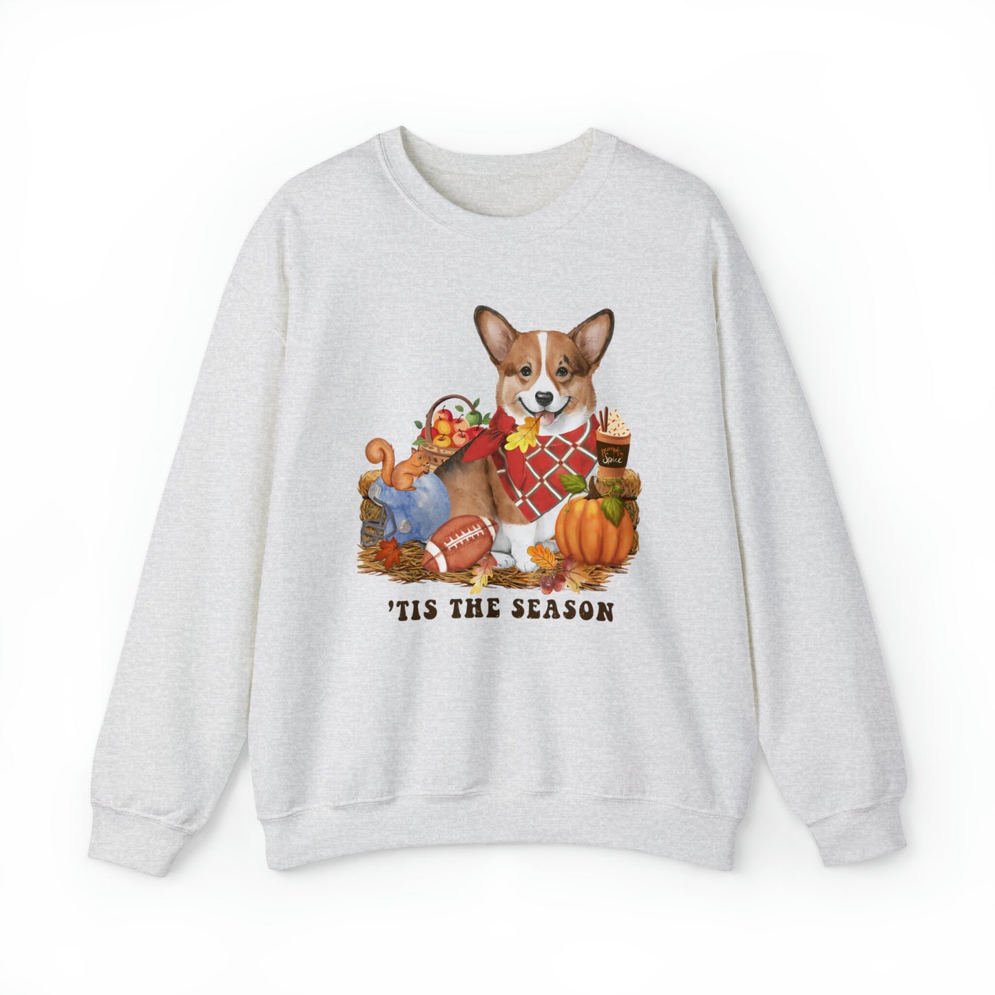 Corgi Dog Fall Pumpkin Dog Sweatshirt - Pumpkin Spice Tee, Football Season, Dog Lover Groomer, Corgi Dog Mom Shirt