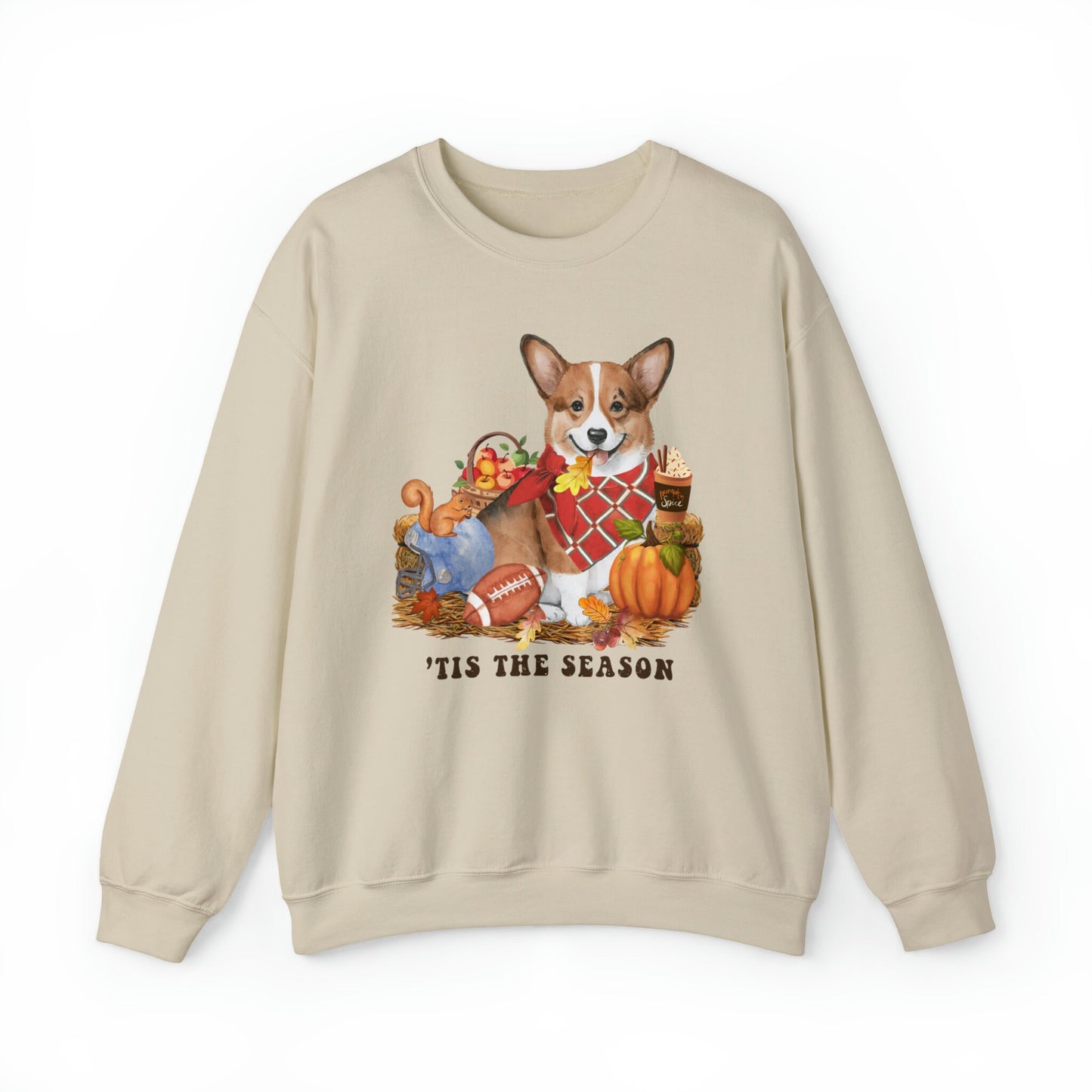 Corgi Dog Fall Pumpkin Dog Sweatshirt - Pumpkin Spice Tee, Football Season, Dog Lover Groomer, Corgi Dog Mom Shirt