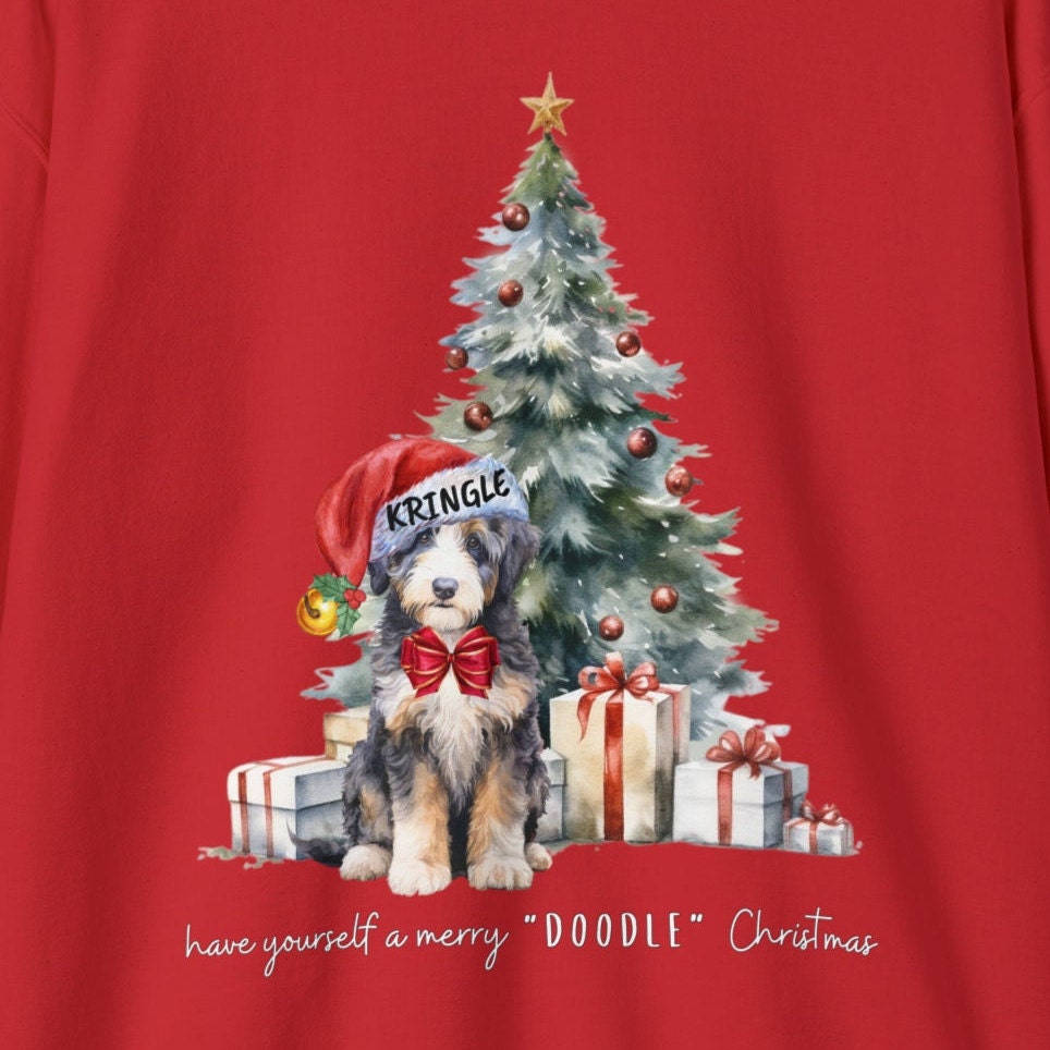 Personalized Bernedoodle - Doodle Dog Christmas Sweatshirt, Aussiedoodle, Sheepadoodle, Goldendoodle, Etc, Custom Doodle Mom Gift