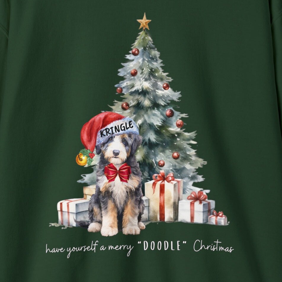 Personalized Bernedoodle - Doodle Dog Christmas Sweatshirt, Aussiedoodle, Sheepadoodle, Goldendoodle, Etc, Custom Doodle Mom Gift