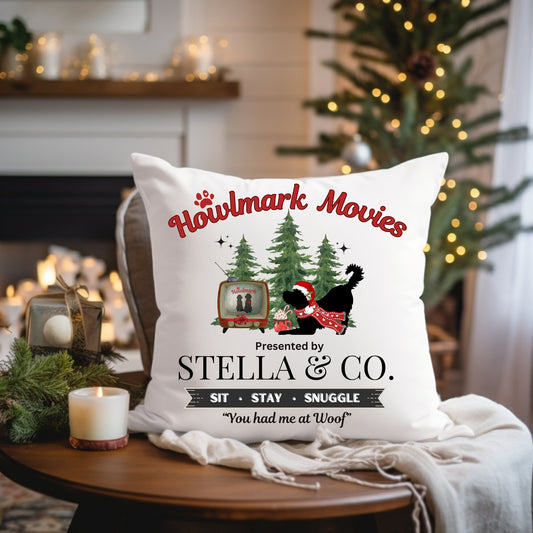 Personalized Howlmark Doodle Dog Christmas Pillow  Doodle Mom Gift & Home Decor - Goldendoodle, Labradoodle, Bernedoodle, Aussiedo