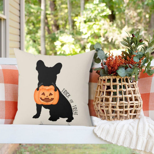 Frenchie French Bulldog Halloween Pillow - French Bulldog Silhouette, Frenchie Mom or Dad Gift, French Bulldog Dad, Frenchie Lover