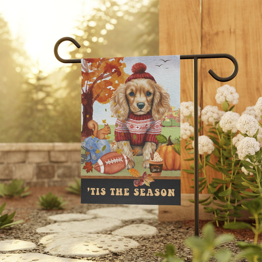 Personalized Cocker Spaniel Dog Fall Garden Flag - Cocker Spaniel Football, Pumpkin Spice, Flag, Cocker Spaniel  Dog Mom Autumn Gift