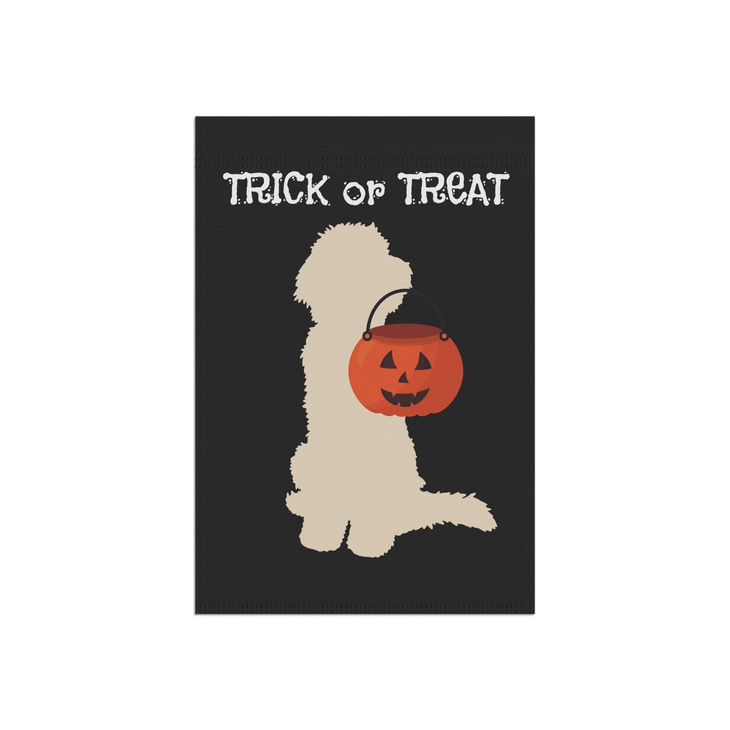 Doodle Dog Fall/Halloween Garden - House Flag, Light Silhouette Goldendoodle, Bernedoodle, Labradoodle, Aussiedoodle