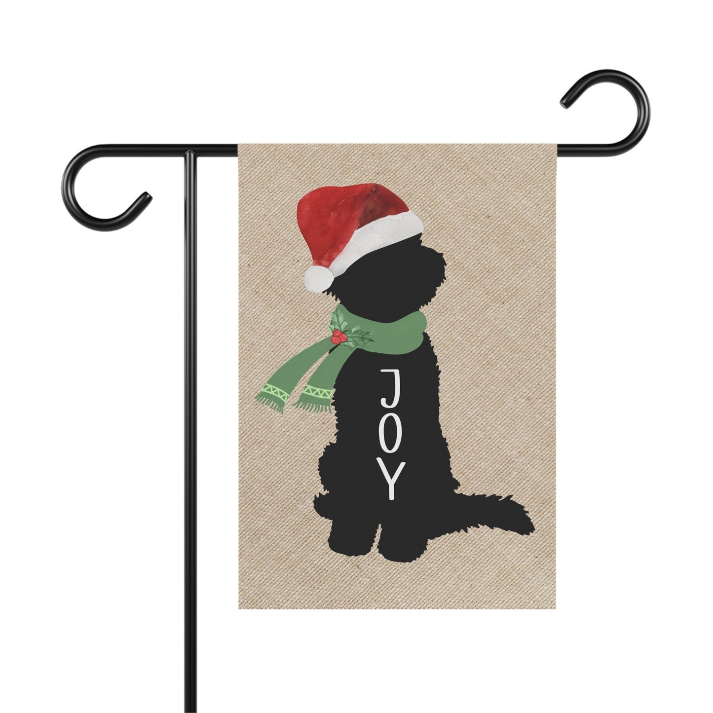 Doodle Dog Christmas Flag - Minimalistic Design, Reprsents Goldendoodles, Labradoodles, Bernedoodles, Etc. Pole Not Included, 2 Si