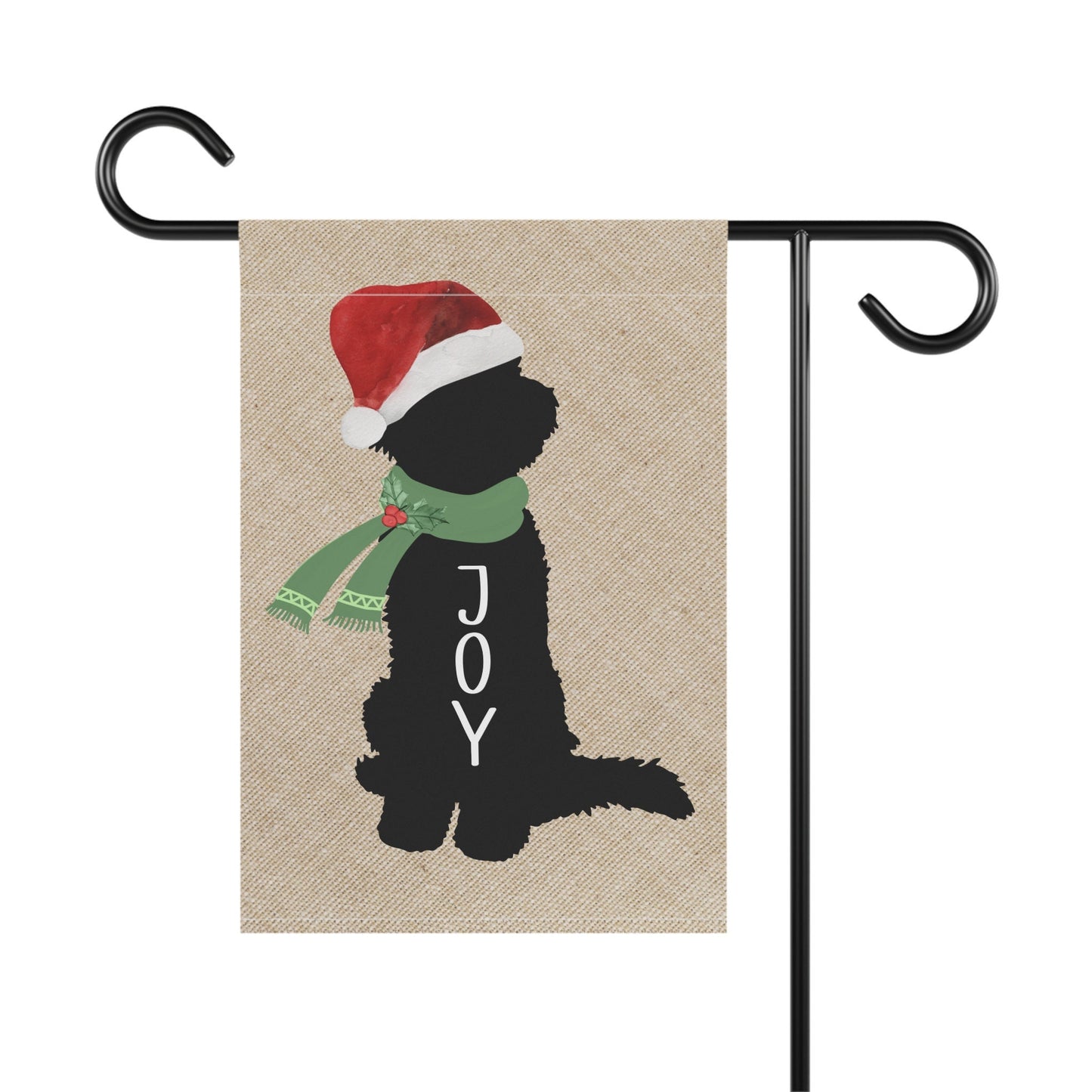 Doodle Dog Christmas Flag - Minimalistic Design, Reprsents Goldendoodles, Labradoodles, Bernedoodles, Etc. Pole Not Included, 2 Si