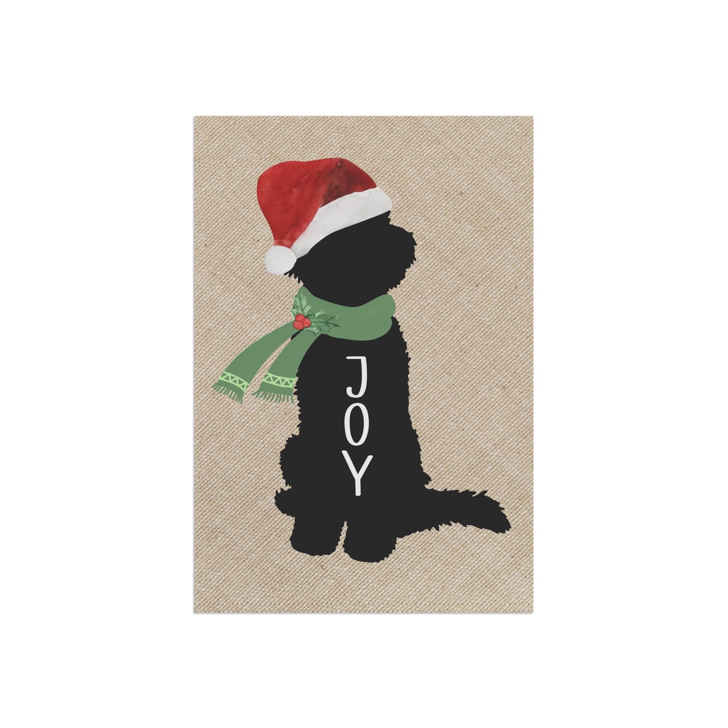 Doodle Dog Christmas Flag - Minimalistic Design, Reprsents Goldendoodles, Labradoodles, Bernedoodles, Etc. Pole Not Included, 2 Si