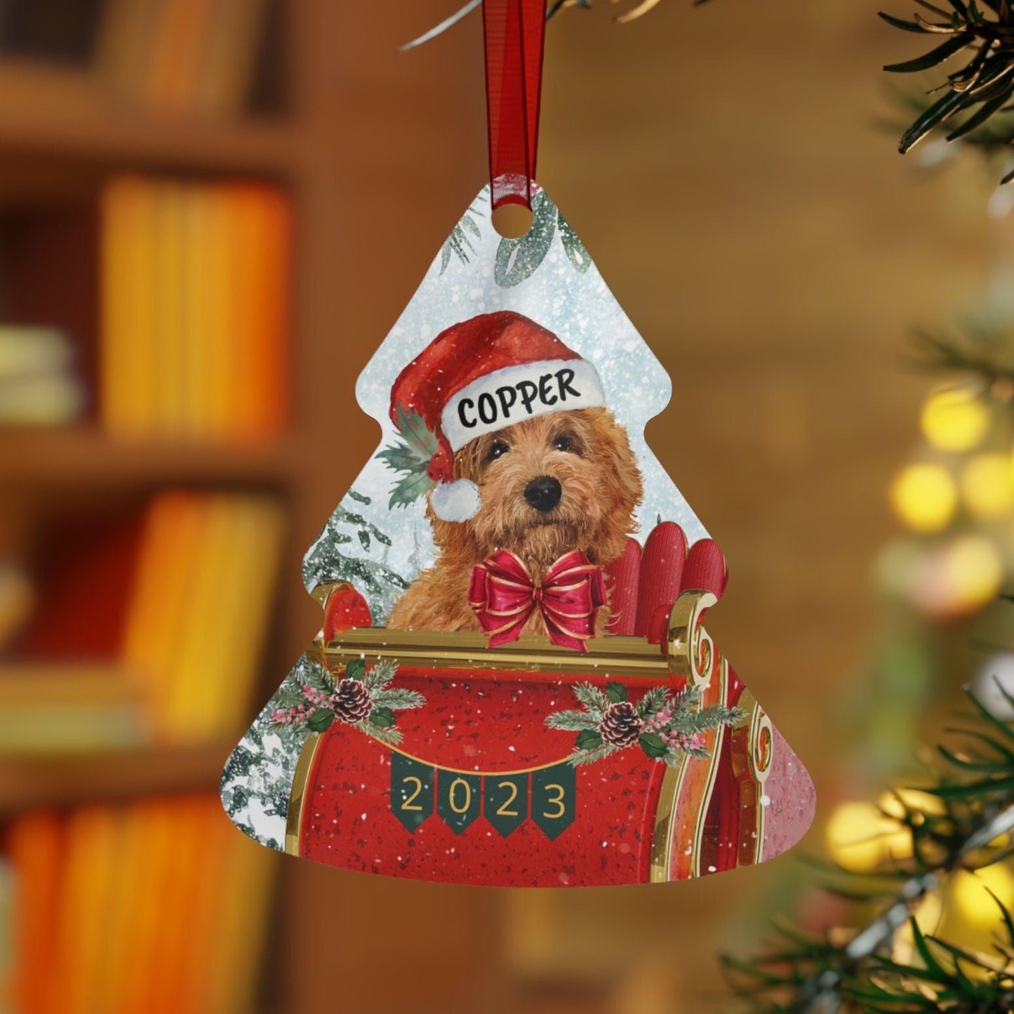 Personalized Red Apricot Doodle - Cockapoo Christmas Ornament, Doodle Mom Gift, Labradoodle, Goldendoodle, Cockapoo, Cavapoo