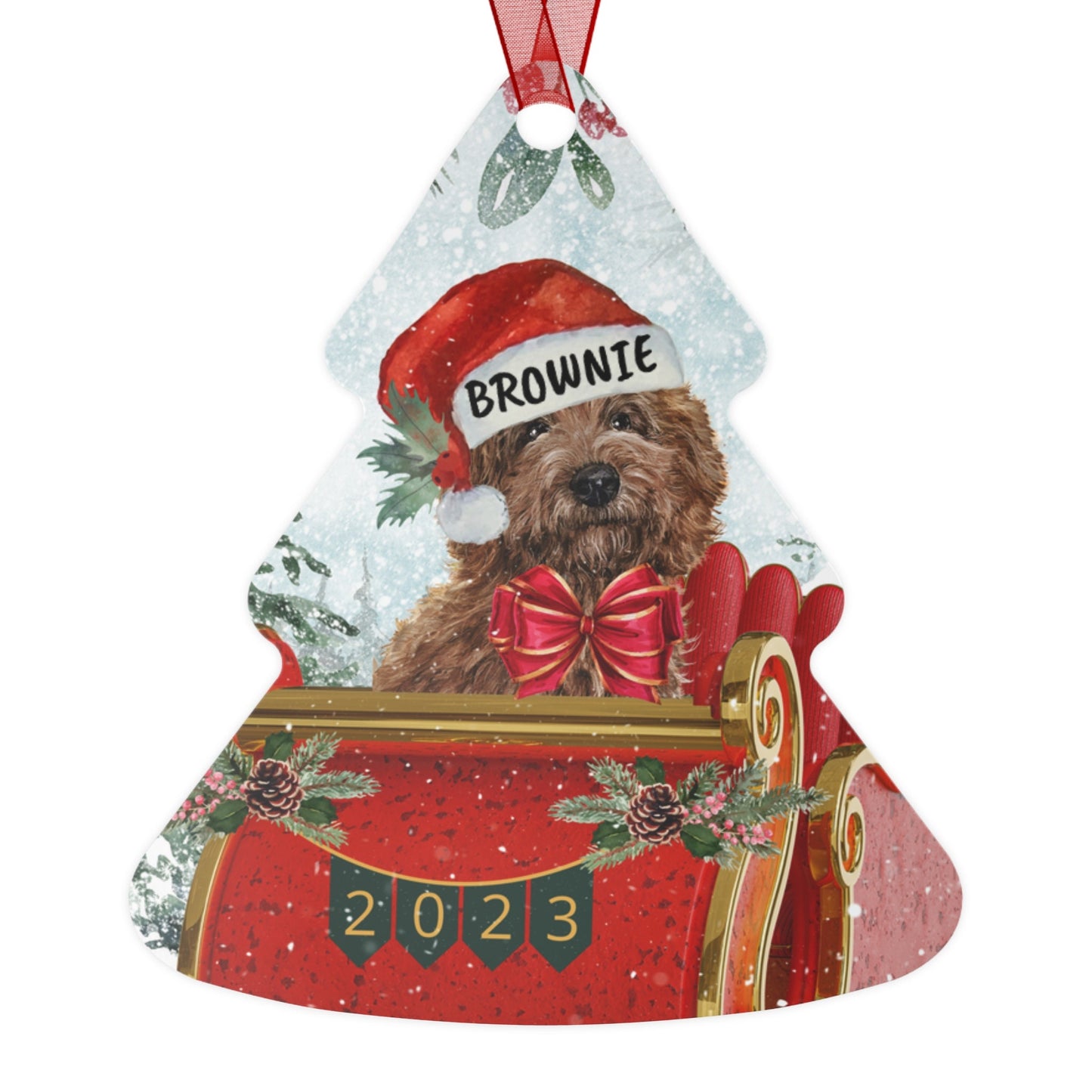 Personalized Chocolate Brown Cavapoo - Doodle, Cockapoo Christmas Ornament, Doodle Dog Mom Gift, Labradoodle, Goldendoodle, Dog Ke