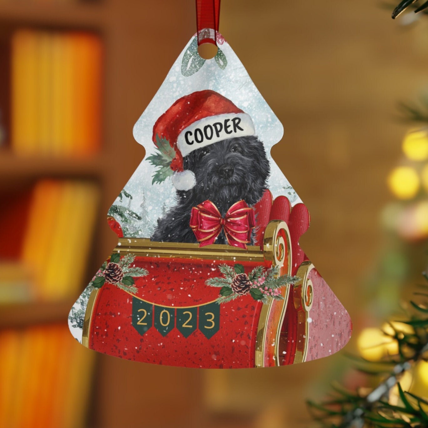 Personalized Black Cavapoo - Doodle, Cockapoo Christmas Ornament, Doodle Mom Gift, Labradoodle, Goldendoodle, Bernedoodle Keepsake