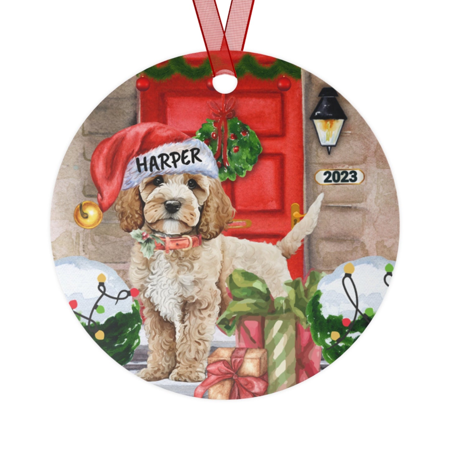 Personalized Cockapoo - Cavapoo, Mini Goldendoodle, Labradoodle, Doodle Christmas Ornament, Doodle Dog Metal Ornament, Custom Dood