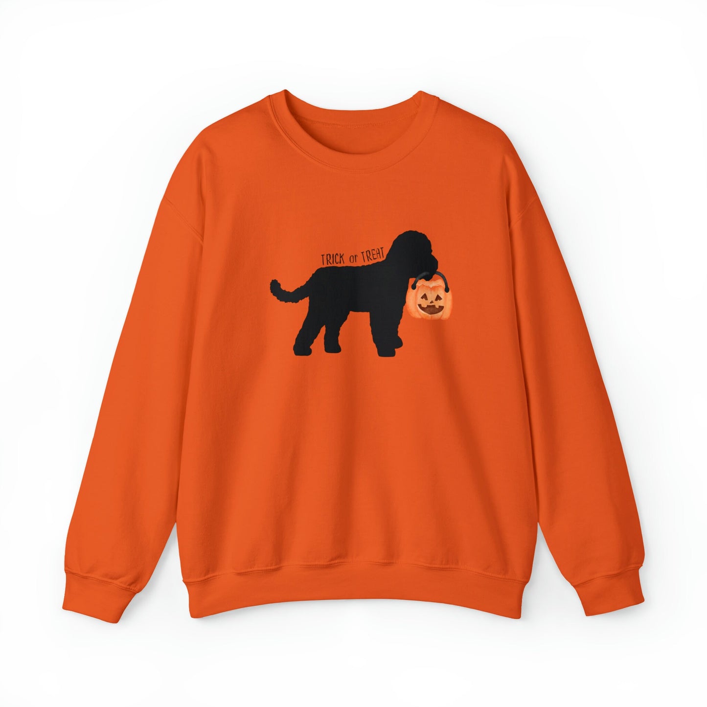 Mini Doodle - Cockapoo, Cavapoo Halloween Dog Lover Sweatshirt, Doodle Mom Gift, Halloween Dog With Pumpkin Sweatshirt