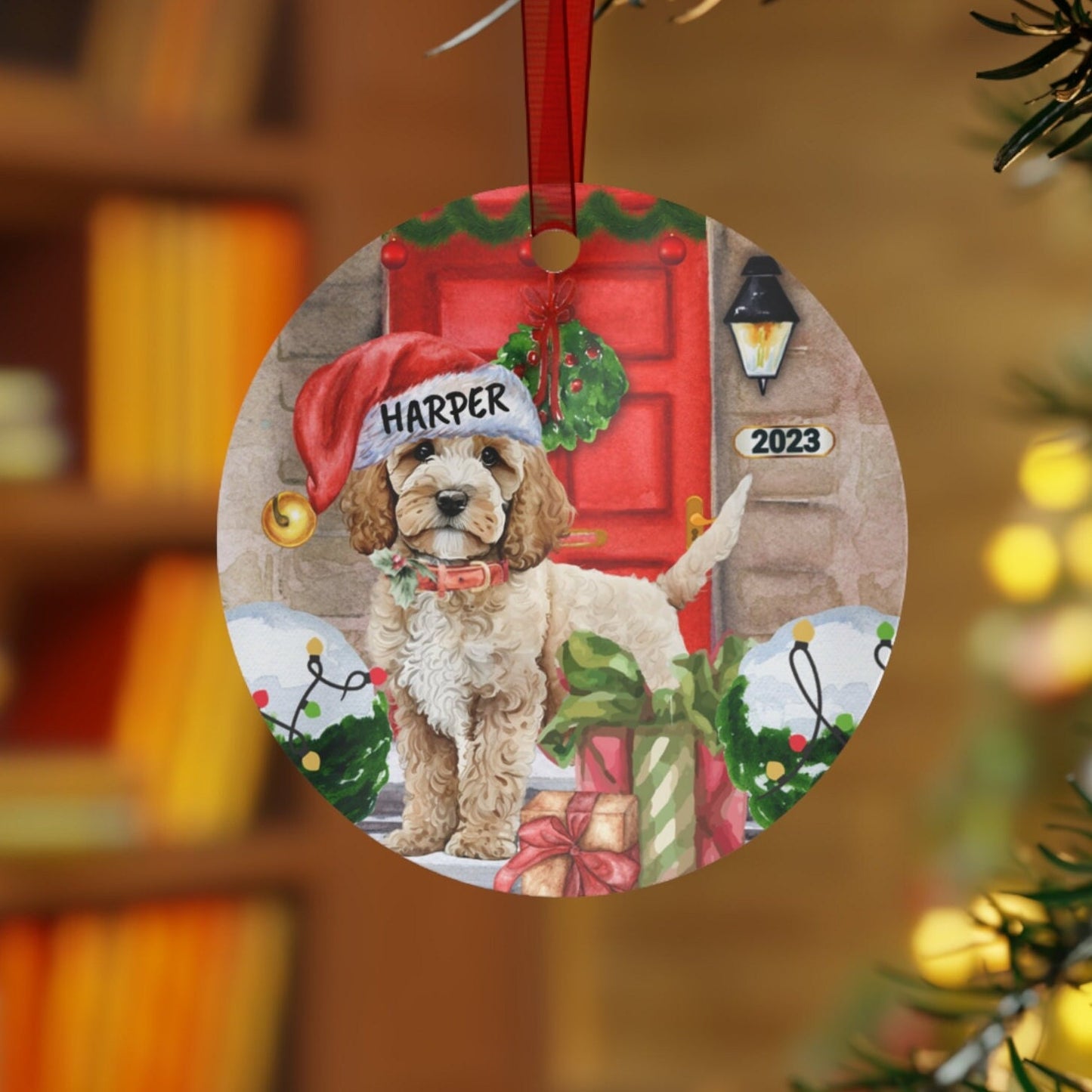 Personalized Cockapoo - Cavapoo, Mini Goldendoodle, Labradoodle, Doodle Christmas Ornament, Doodle Dog Metal Ornament, Custom Dood