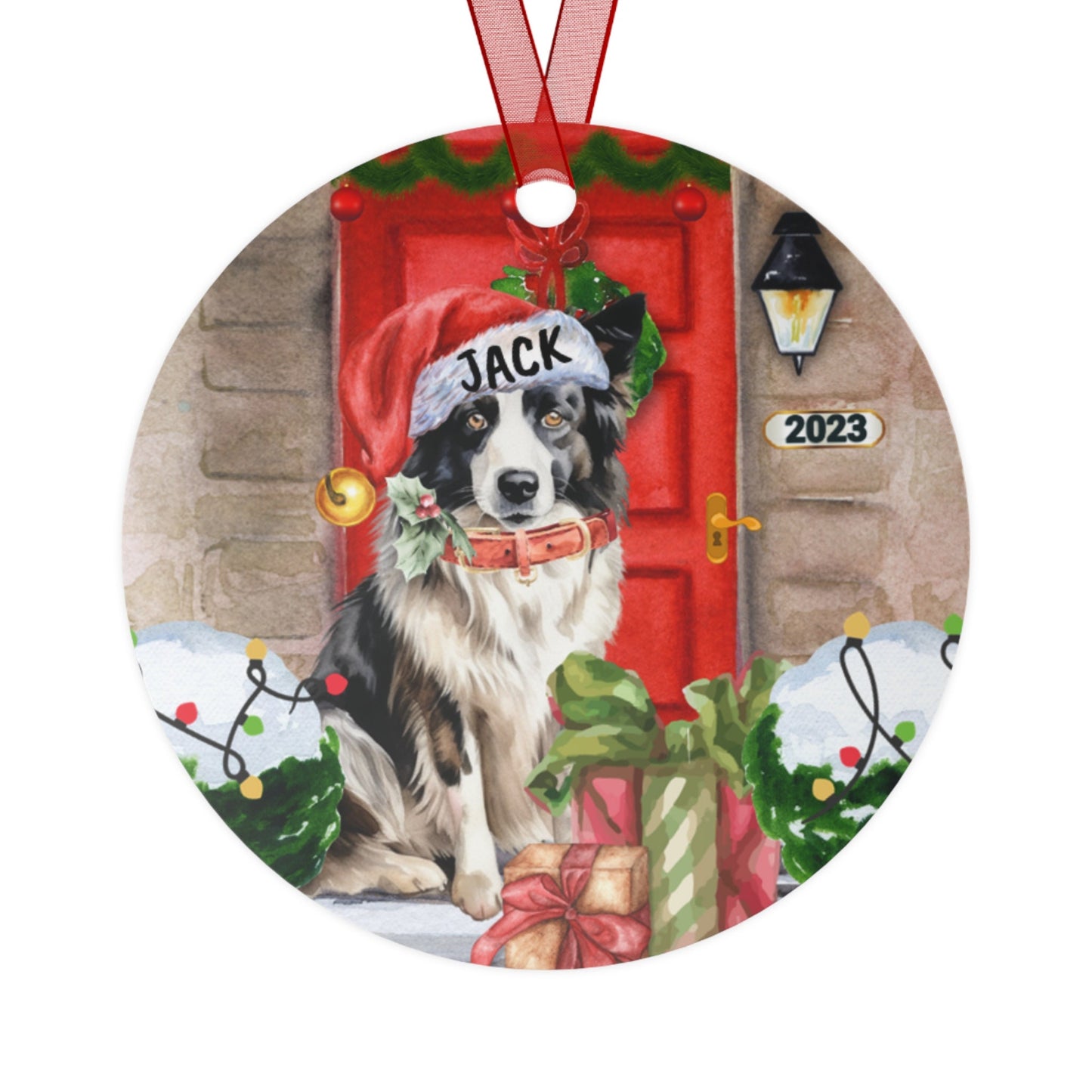 Personalized Border Collie Dog Christmas Ornament - Border Collie Mom Gift, Metal Ornament, Custom Border Collie Gift Ornament