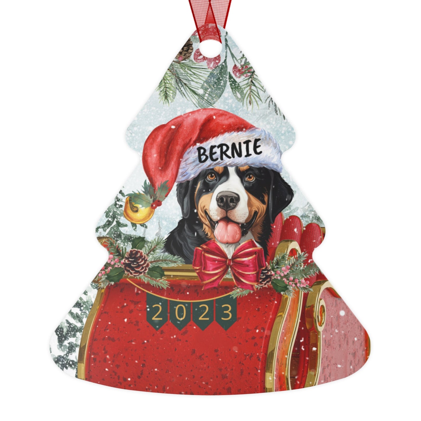 Personalized Bernese Mountain Dog Christmas Ornament - Bernese Mountain Dog  Mom Gift, Custom Berner Keepsake Gift, Aluminum Ornam