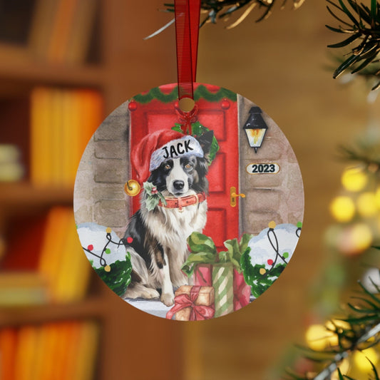 Personalized Border Collie Dog Christmas Ornament - Border Collie Mom Gift, Metal Ornament, Custom Border Collie Gift Ornament