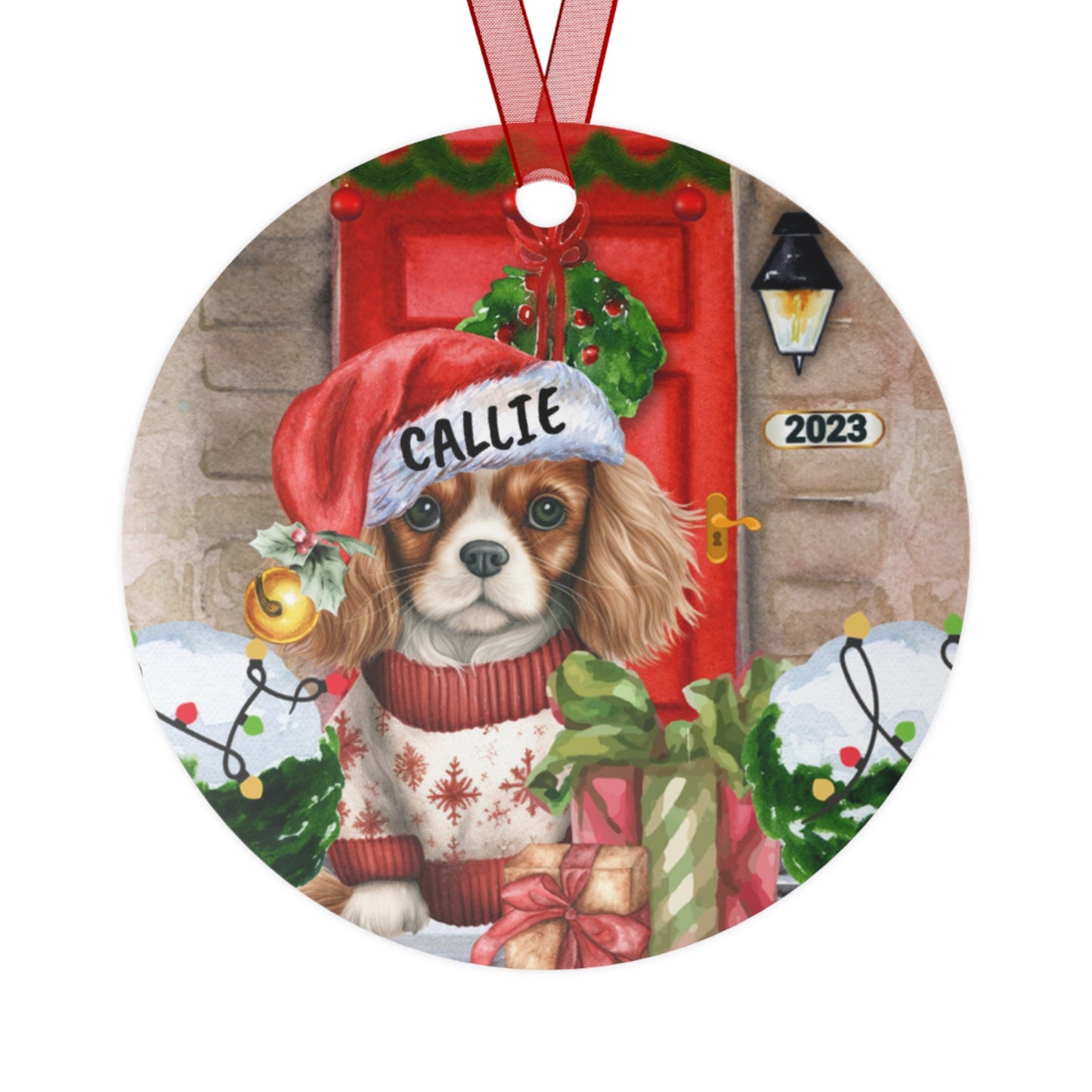 Personalized Cavalier King Charles Spaniel Dog Christmas Ornament - Custom Cavalier King Charles  Mom Gift, Keepsake Metal Ornamen