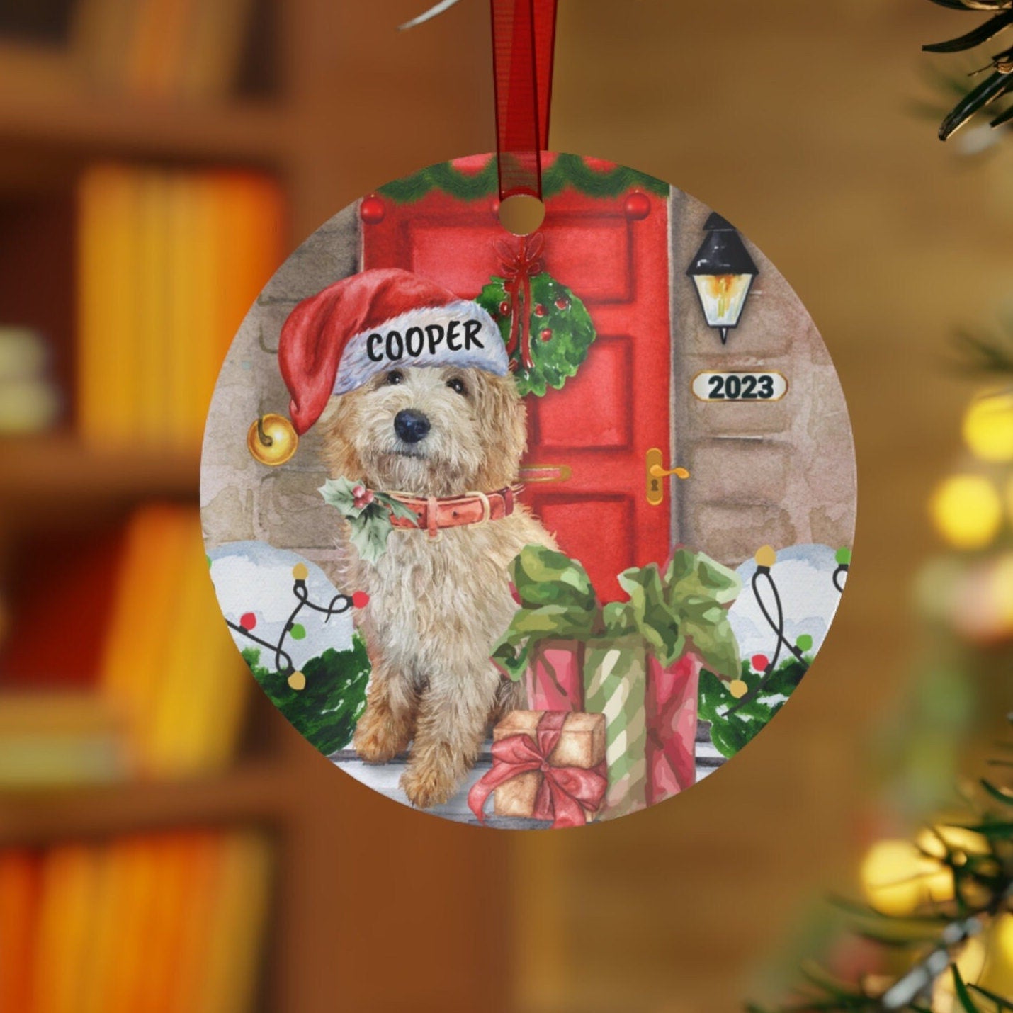 Personalized Tan Goldendoodle - Labradoodle Christmas Ornament, Doodle Dog, Cockapoo  Metal Ornament, Doodle Mom Gift