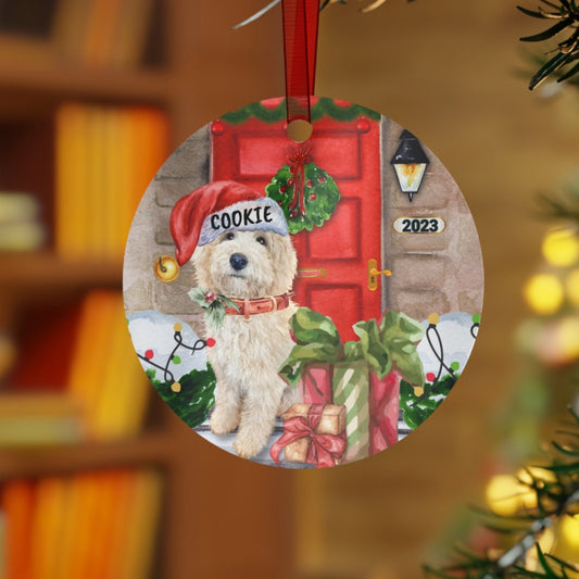 Personalized Light Blonde Goldendoodle - Tan Labradoodle Christmas Ornament, Doodle Dog, Cockapoo  Metal Ornament, Doodle Mom Gift