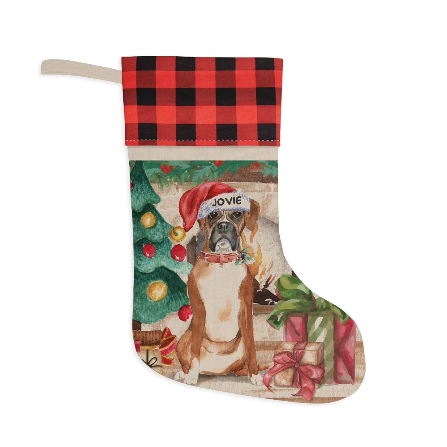 Personalized Boxer Christmas Stocking - Custom Boxer Dog Mom or Dad Gift, Boxer Keepsake Gift and Christmas Decor