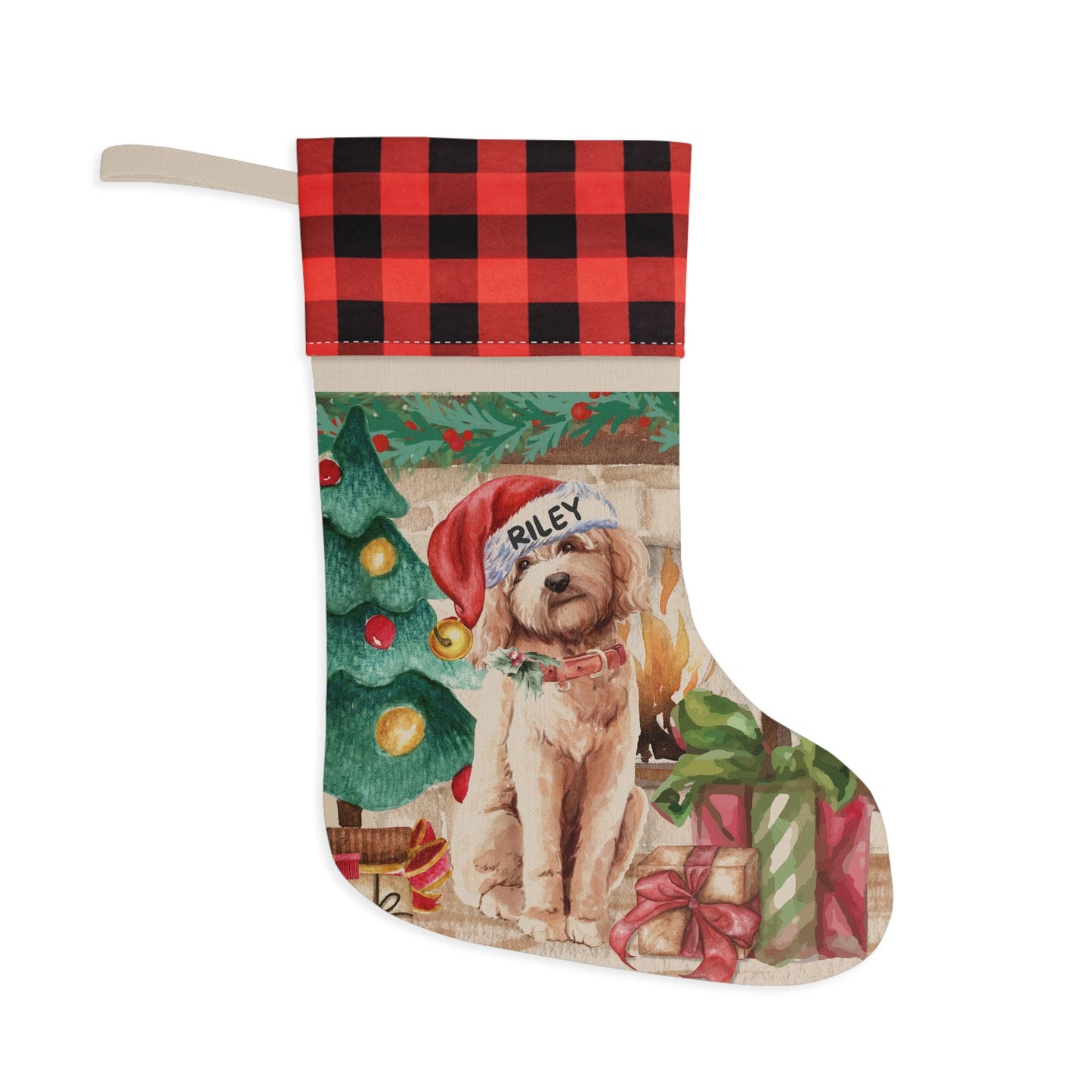 Personalized Goldendoodle - Labradoodle, Doodle Dog Christmas Stocking, Doodle Mom or Dad Gift, Doodle Dog Christmas Keepsake