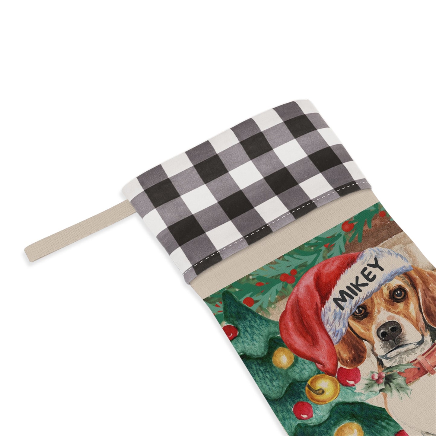 Personalized Beagle Christmas Stocking - Custom Beagle Dog Mom or Dad Gift, Beagle Keepsake Gift and Christmas Decor