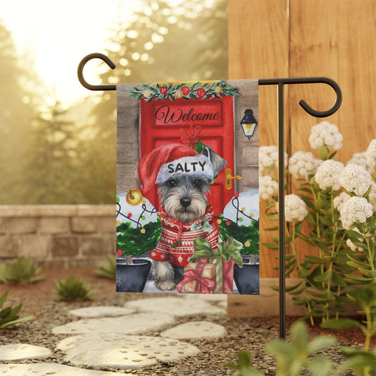 Personalized Miniature Schnauzer Christmas Flag ,Custom Schnauzer Mom Gift - Home Garden Dog Decor Flag, Pole Not Included