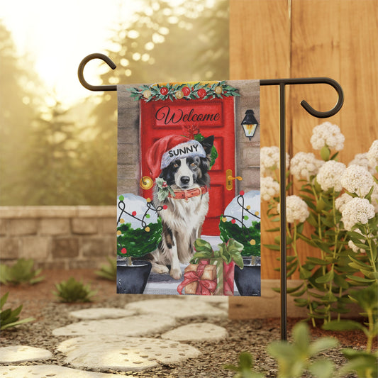 Personalized Border Collie Dog Christmas Flag - Custom Border Collie  Mom Dad Holiday Gift, Double-sided Flag, Stand Not Included