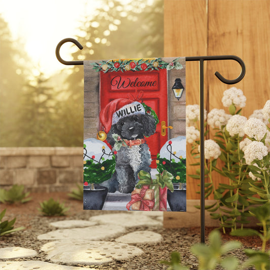 Personalized Toy Poodle Christmas Flag - Custom Toy Poodle Dog Mom Dad Holiday Gift, Double-sided Garden House Flag, Stand Not Inc