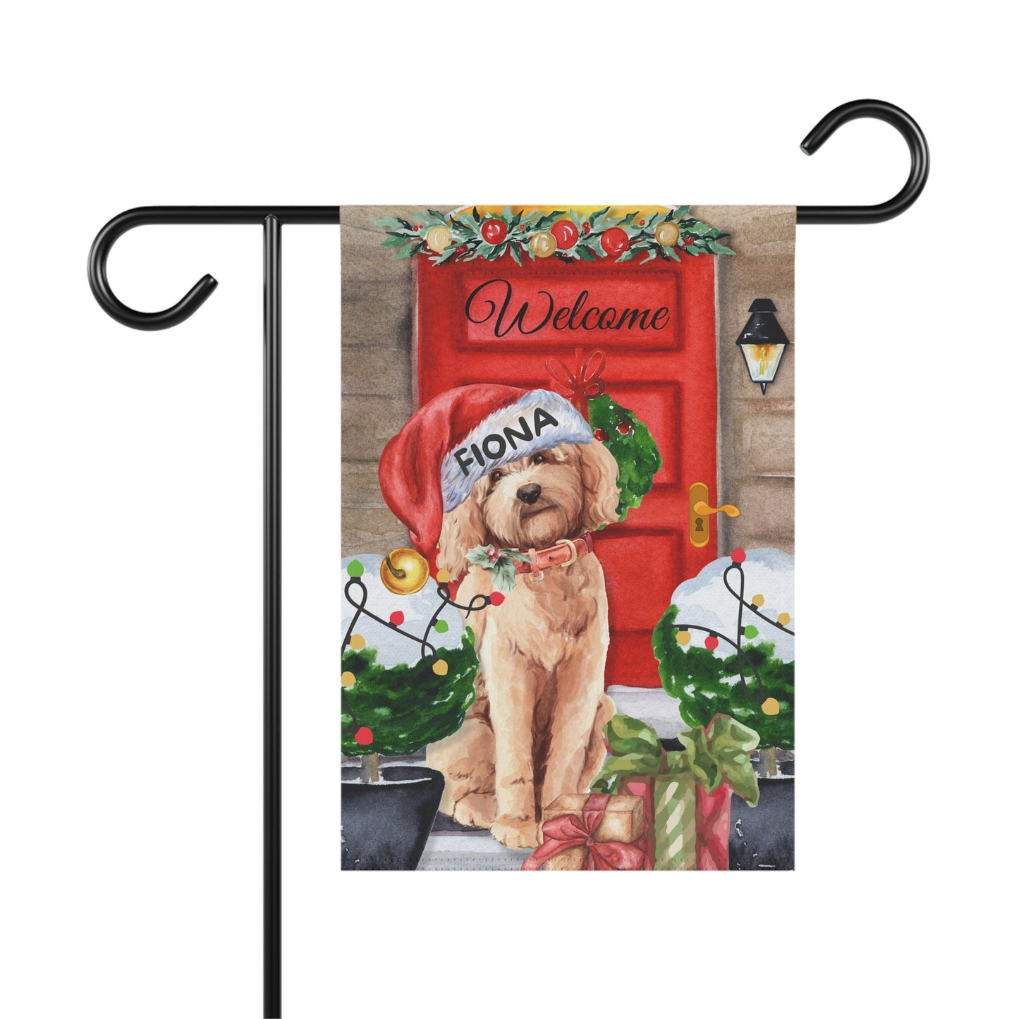 Personalized Custom Goldendoodle - Labradoodle, Doodle Dog Christmas Flag, Doodle Mom Dad Gift, Double-sided Flag, Stand Not Inclu