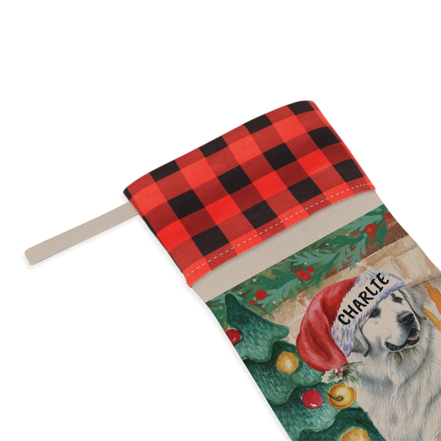 Personalized Great Pyrenees Christmas Stocking - Custom Great Pyrenee Dog Mom or Dad Gift, Great Pyrenees  Keepsake Gift Christmas