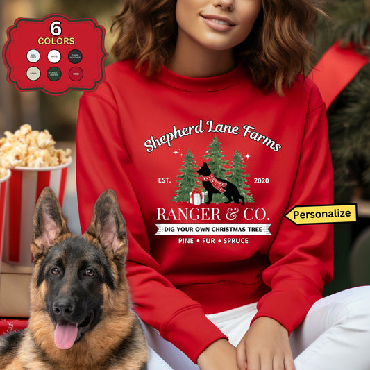 Personalized German Shepherd Christmas Sweatshirt - German Shepherd Dog Mom Dad Gift Shirt, German Shepherd Unisex Birthday, Chris