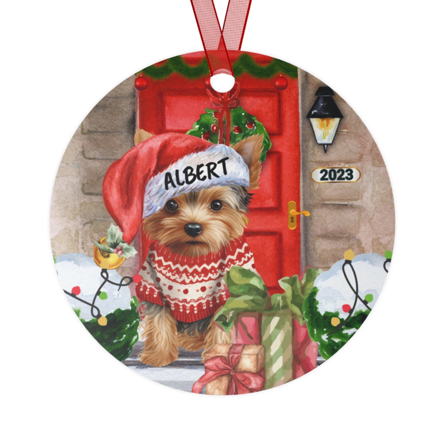 Personalized Yorkshire Terrier - Yorkie Christmas Ornament, Custom Yorkie Dog Mom Gift, Yorkshire Terrier  Keepsake Metal Ornament