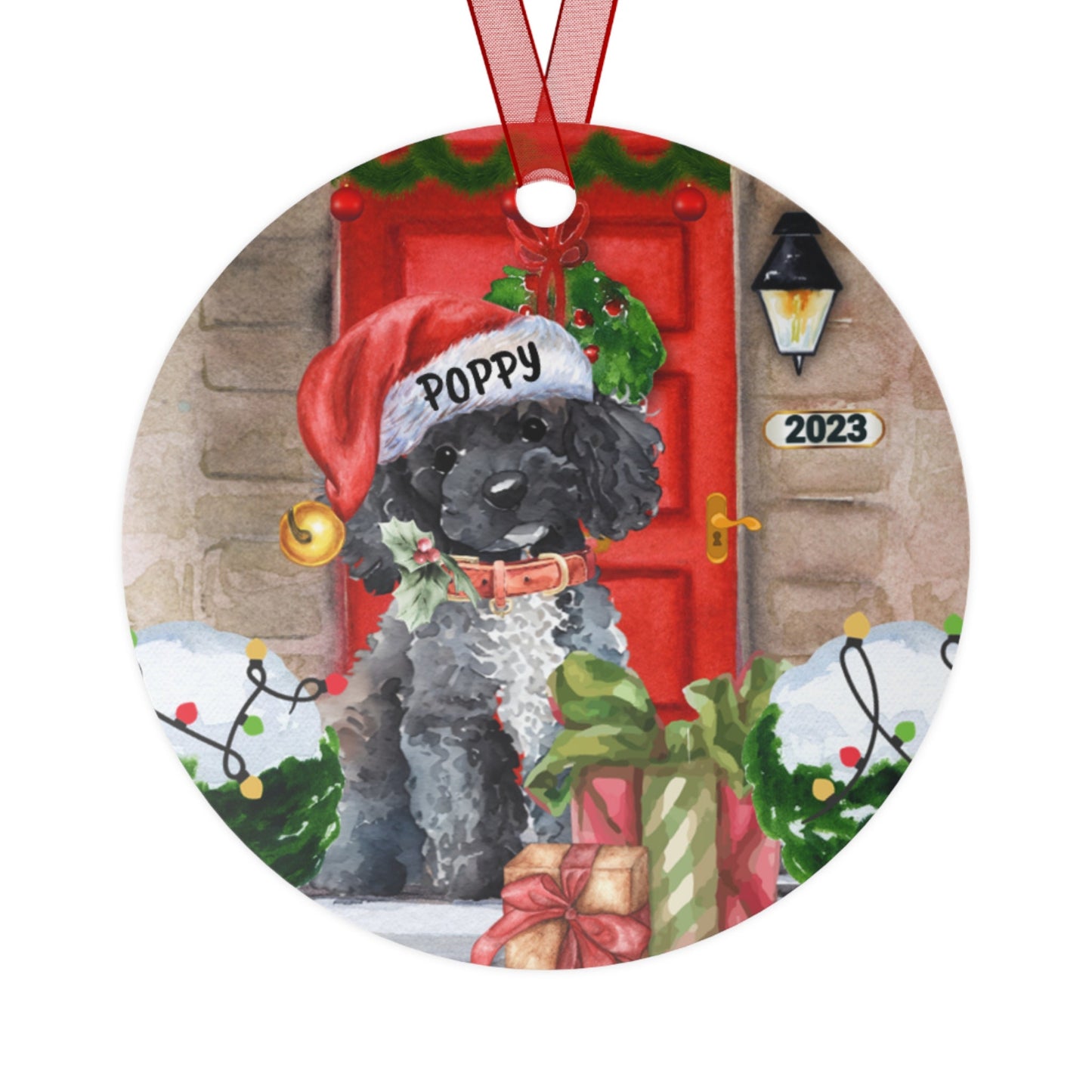 Personalized Toy Poodle Dog Christmas Ornament - Poodle Mom Gift, Metal Ornament, Custom Poodle Gift Ornament