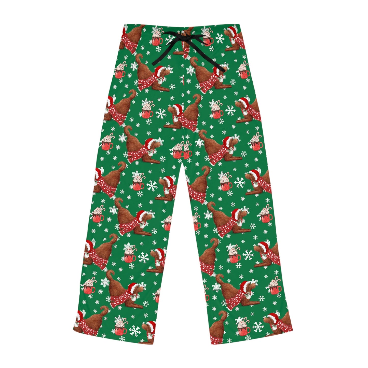 Red Apricot Doodle Dog Christmas Pajama Bottoms - Doodle Mom Pajama Lounge Pants, Doodle Mom Gift, Dog Pajamas, Pair W Matching Sw