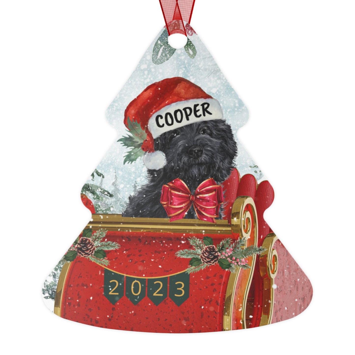 Personalized Black Cavapoo - Doodle, Cockapoo Christmas Ornament, Doodle Mom Gift, Labradoodle, Goldendoodle, Bernedoodle Keepsake